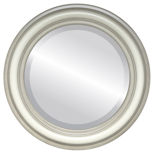 Beveled Mirror - Philadelphia Round Frame - Taupe